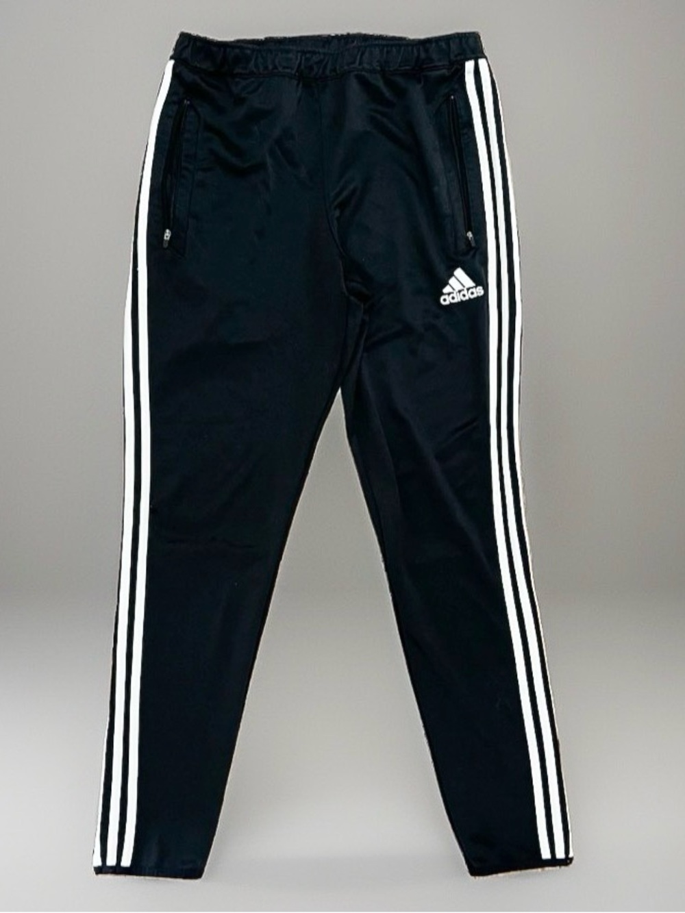 adidas Black Track Joggers with White Three-Stripes